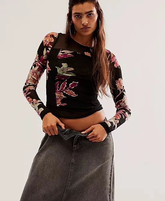 Betty's Garden Top - Black Combo - La De Da