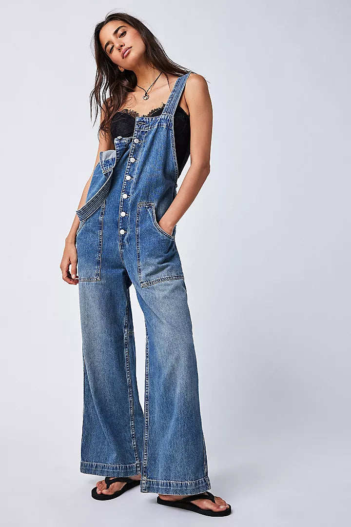 We The Free Fields Of Flowers Wide-Leg Overalls - La De Da