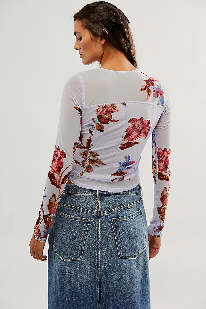 Betty's Garden Top - Blue Combo - La De Da