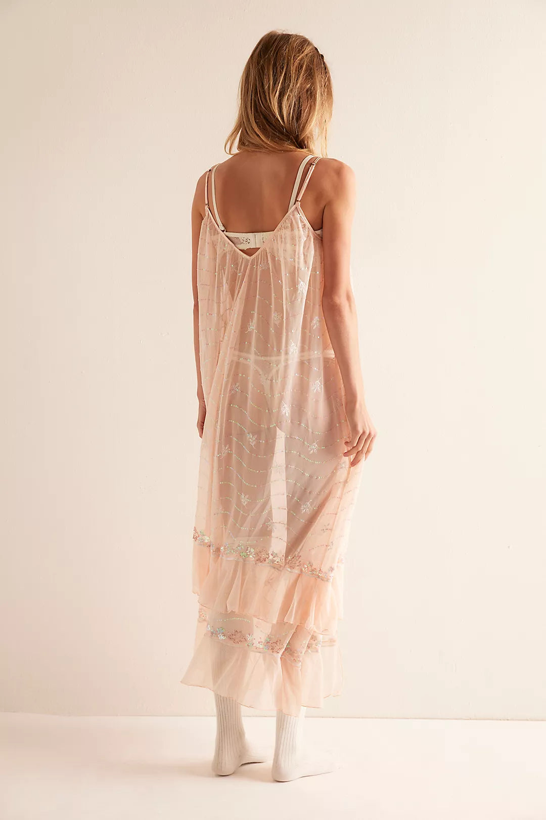 Star of the Show Midi Slip - Peach Dust