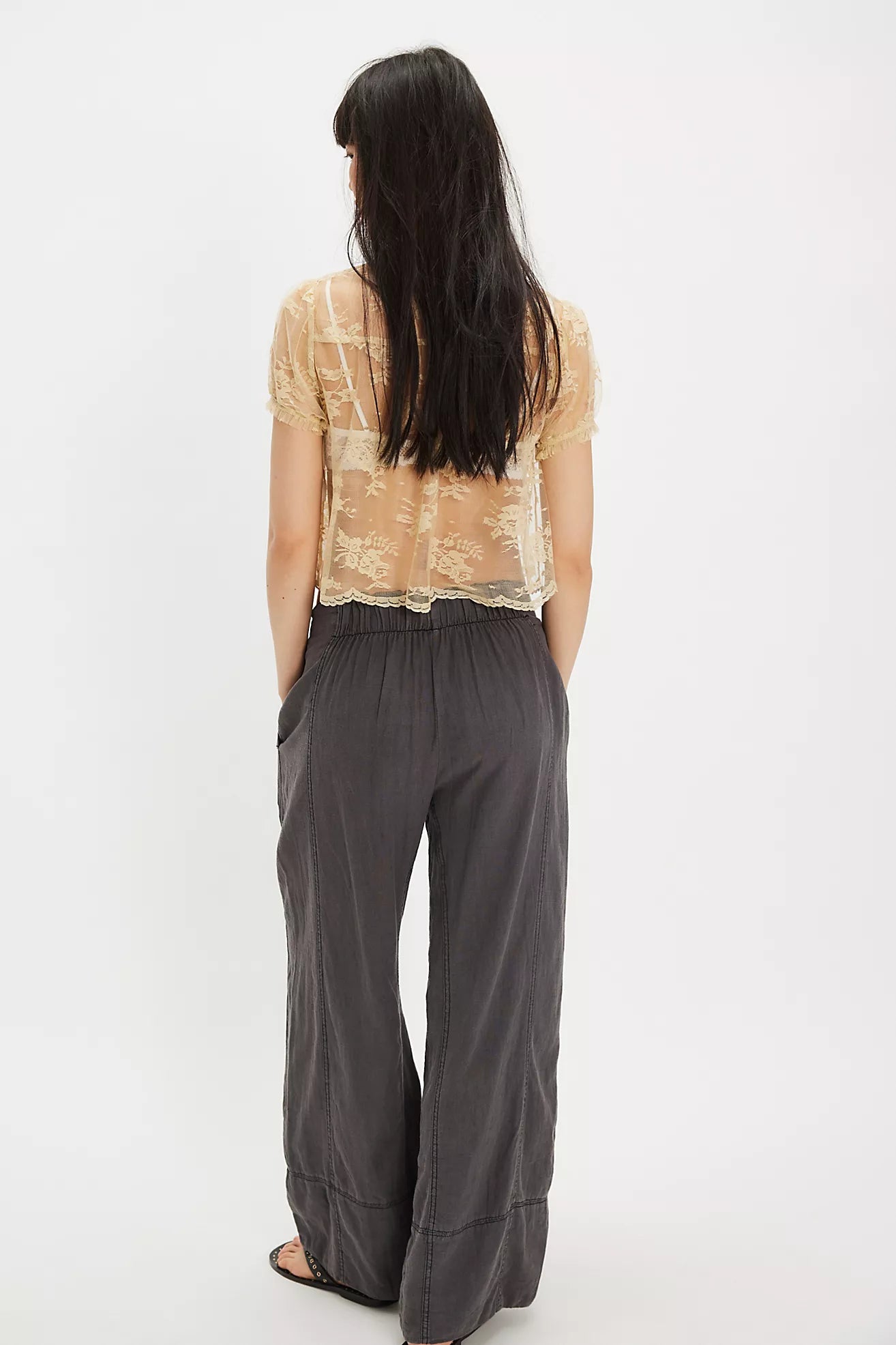 Days End Linen Pull On - Black