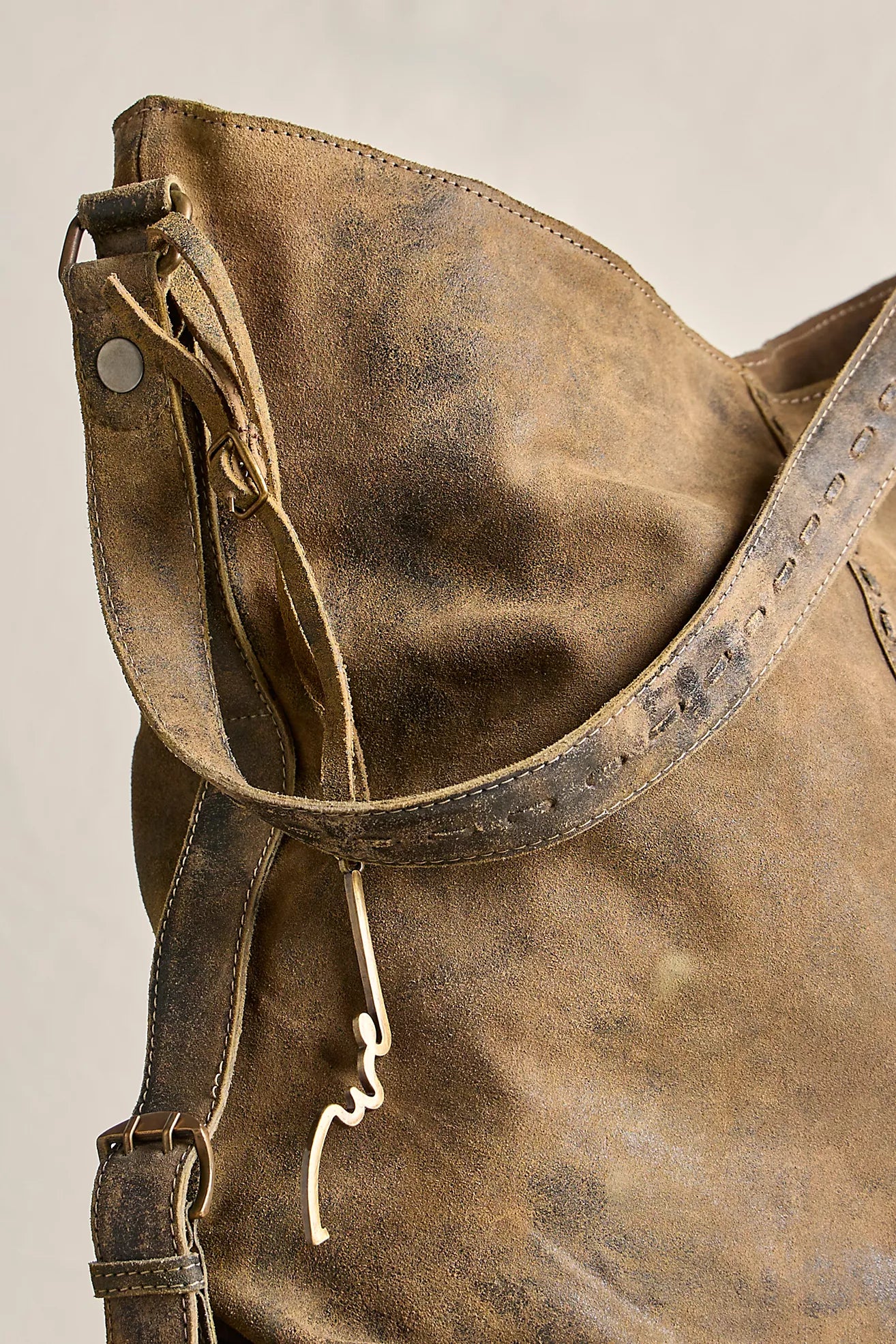 Dallas Distressed Leather Bag - Sandblasted Khaki