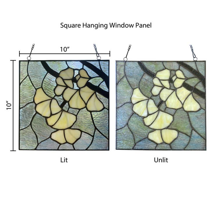 Gingko Leaf Stained Glass Window Panel - La De Da