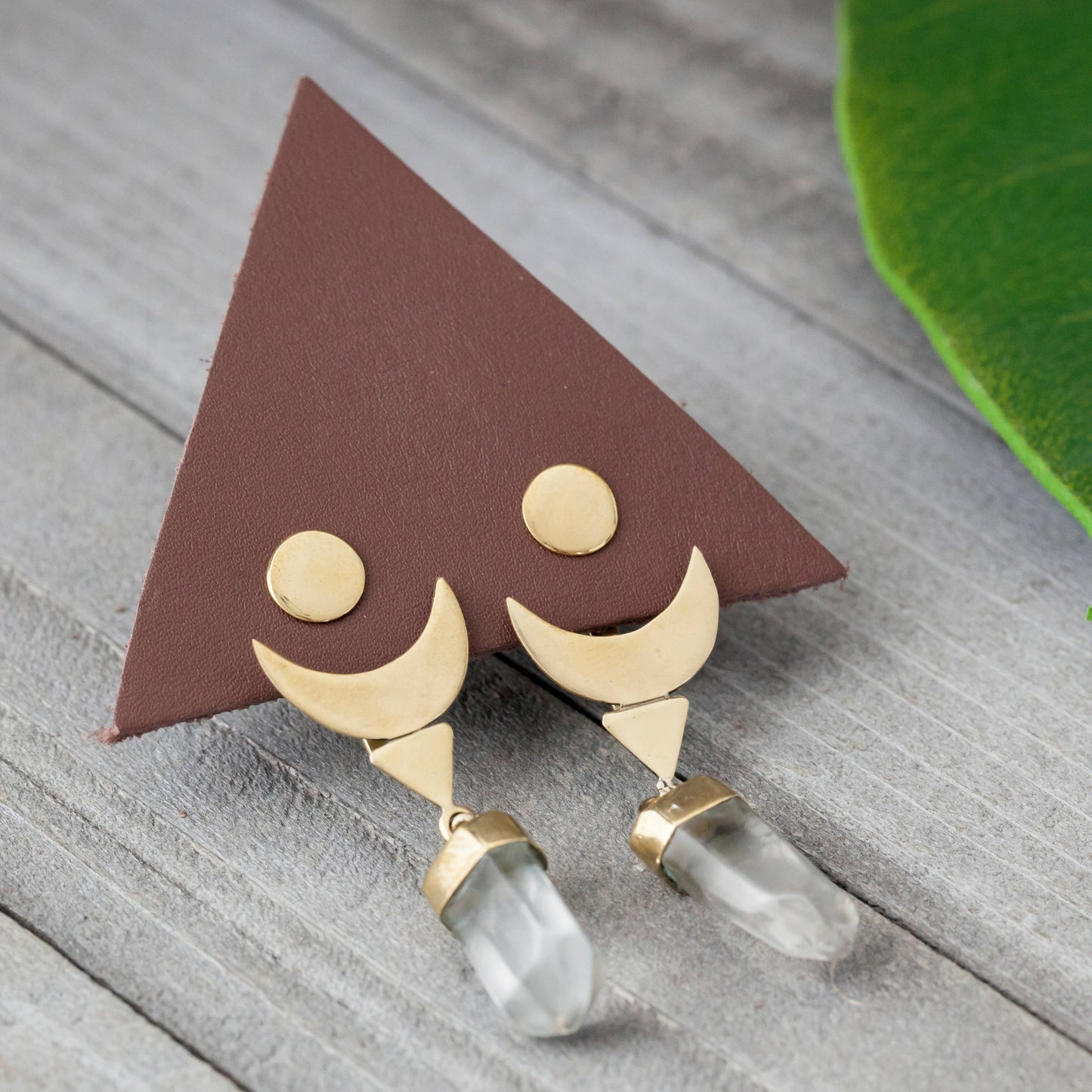Crescent Ear Jacket with Natural Crystal - La De Da
