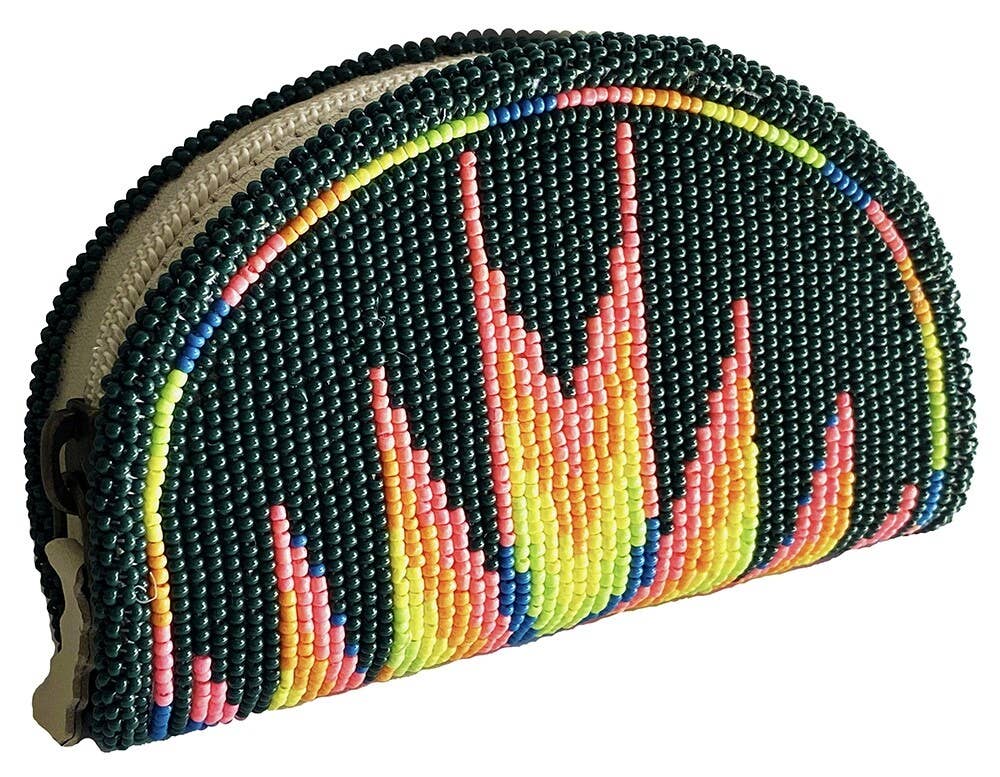 Native Inspired Ethnic Style Seed Bead Beaded Coin Purse - La De Da