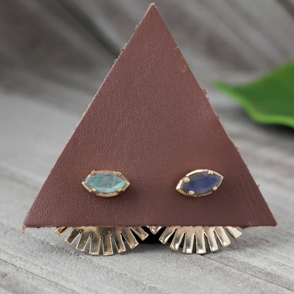 Brass Peekaboo Sun Design Ear Jacket - La De Da