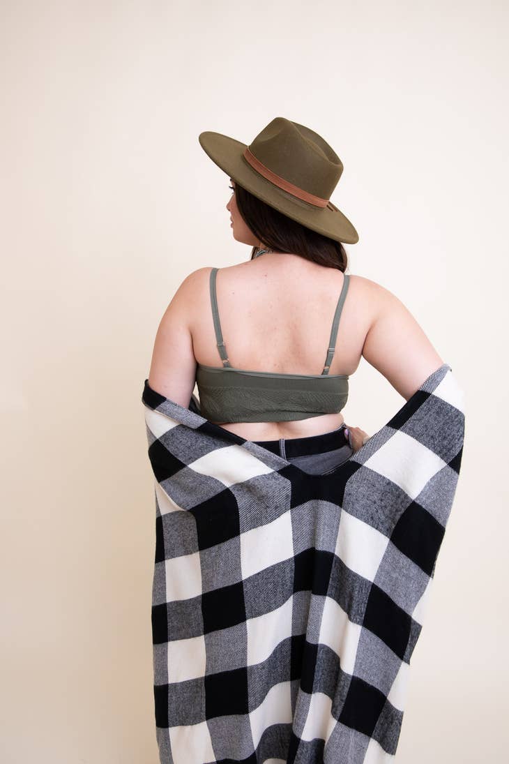 Olive Seamless Padded Textured Brami Plus Size - La De Da