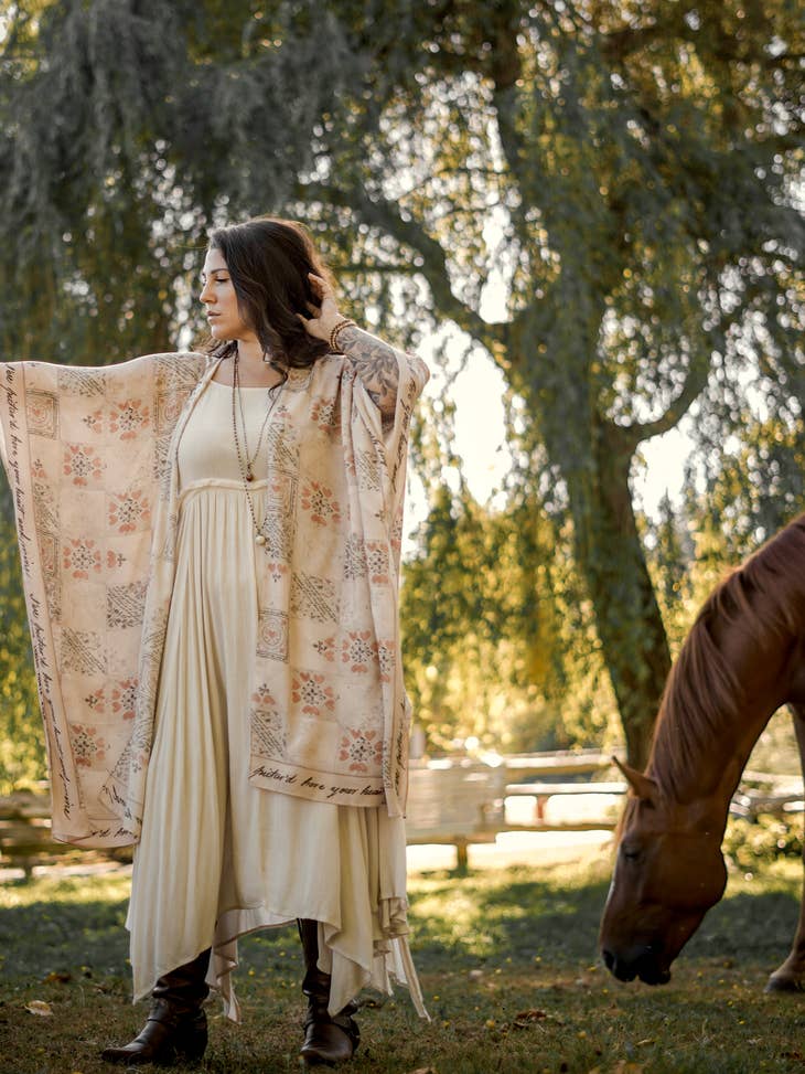Love Story Heart Print Bamboo Kimono - La De Da