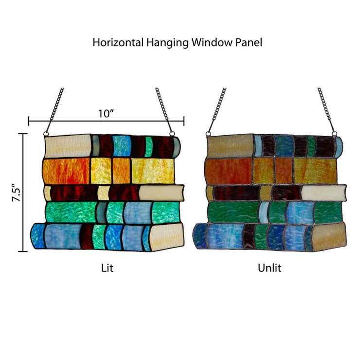 Multicolor Books Stained Glass Panel - La De Da
