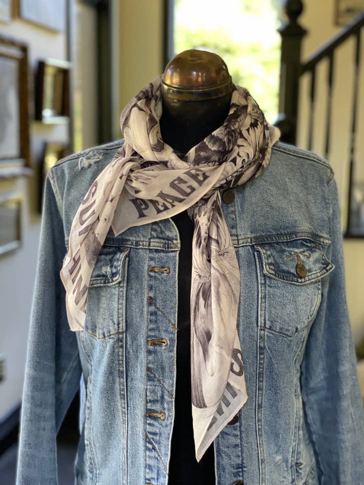 Peace Wine & Sunshine Printed Bamboo Scarf - La De Da