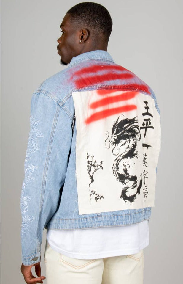Japanese Back Patch Oversized Trucker Jacket - La De Da