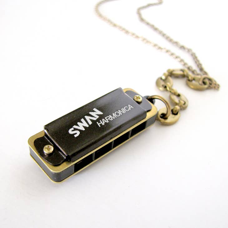 Black Harmonica Necklace - La De Da