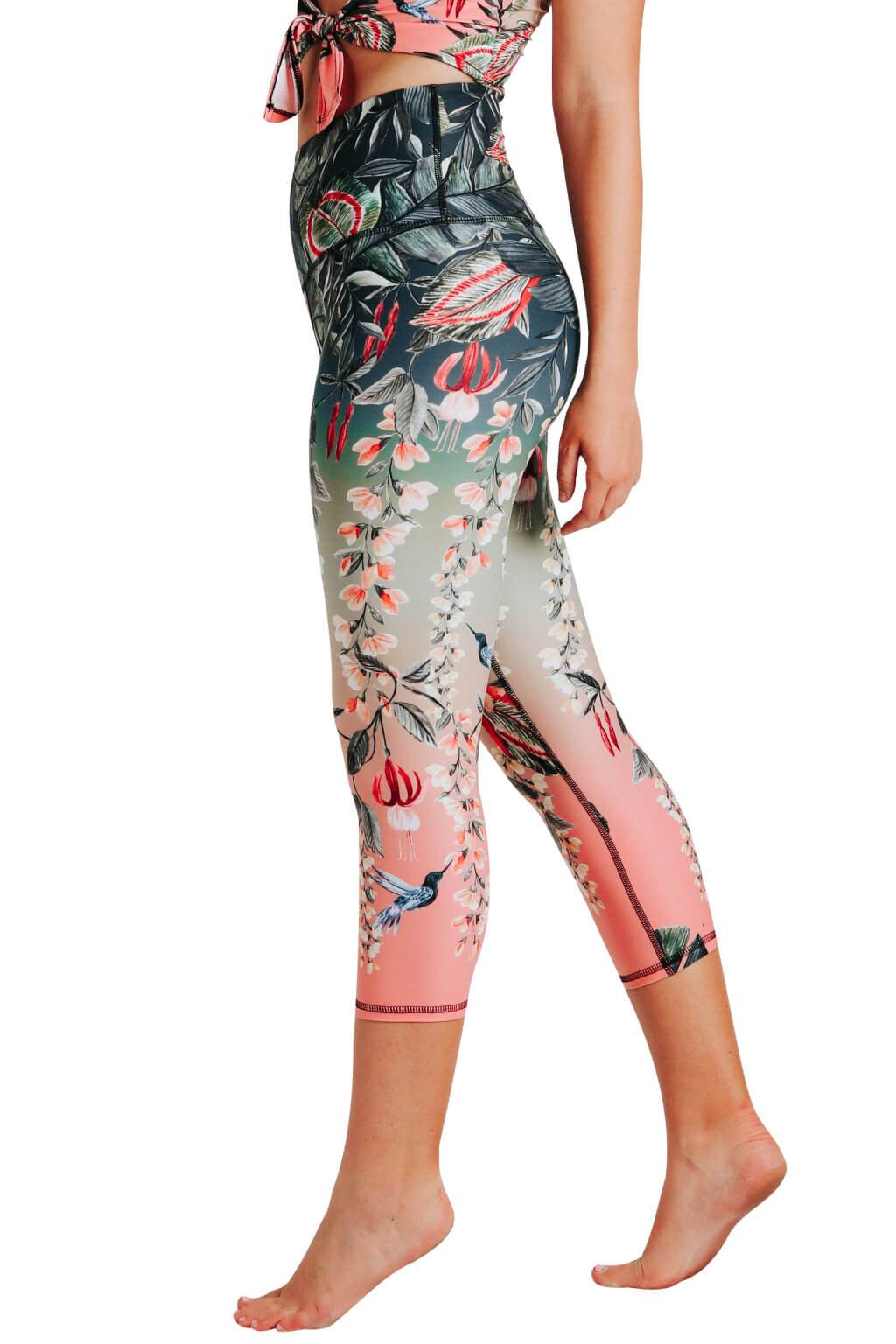 Feeling Ferntastic Printed Yoga Crops - La De Da