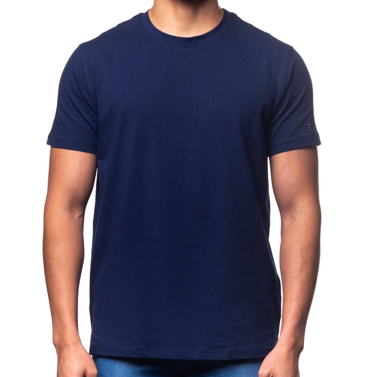 Basic Crew Neck T-Shirt - Navy - La De Da