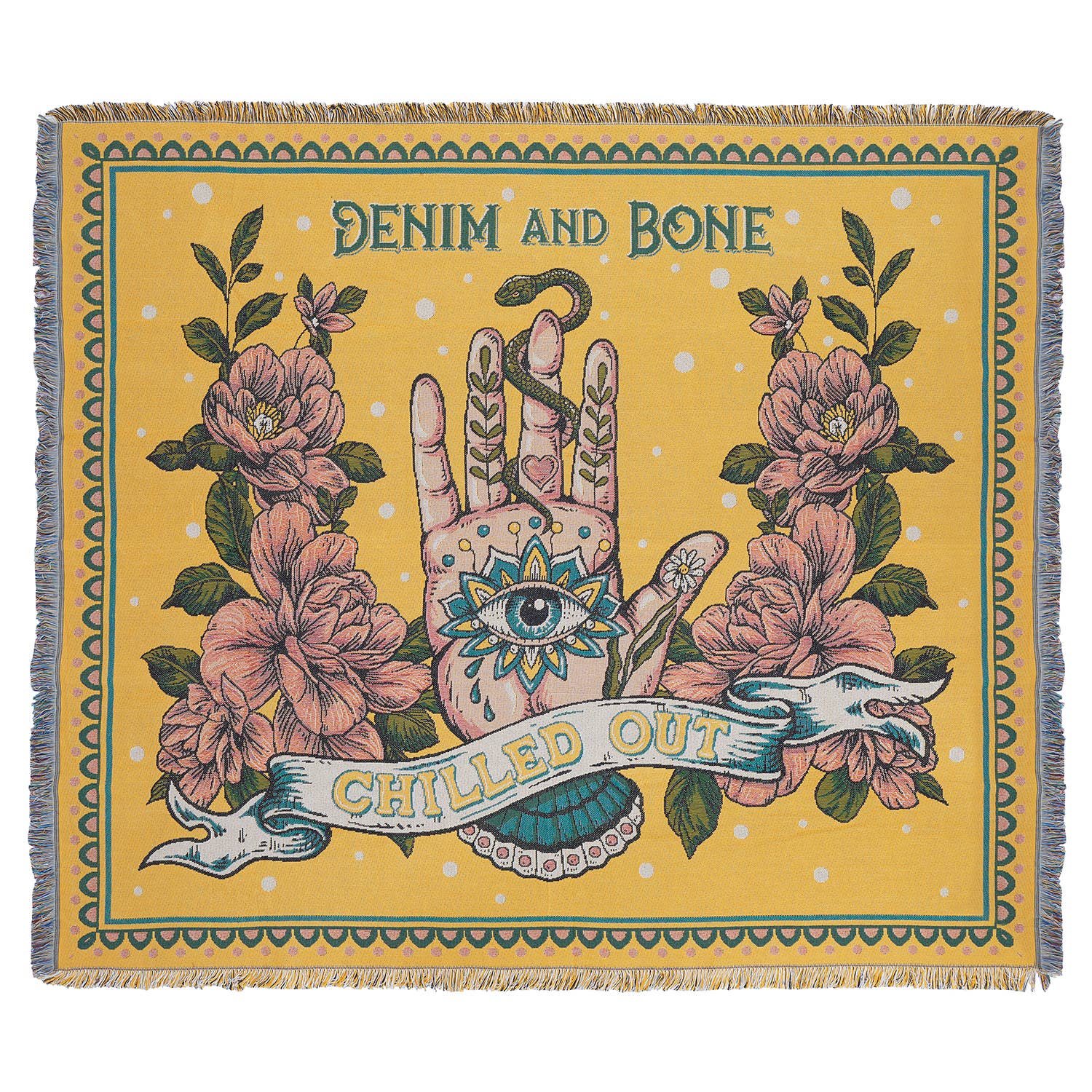 'Chilled Out' Woven Cotton Throw Blanket - La De Da