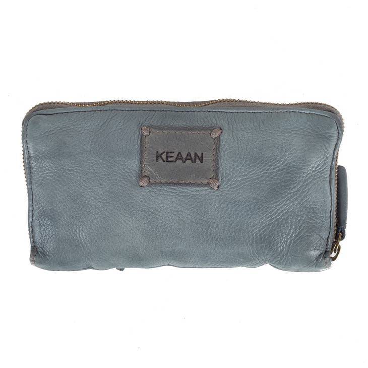 VIA Zip Clutch Wallet - Blue/Grey - La De Da
