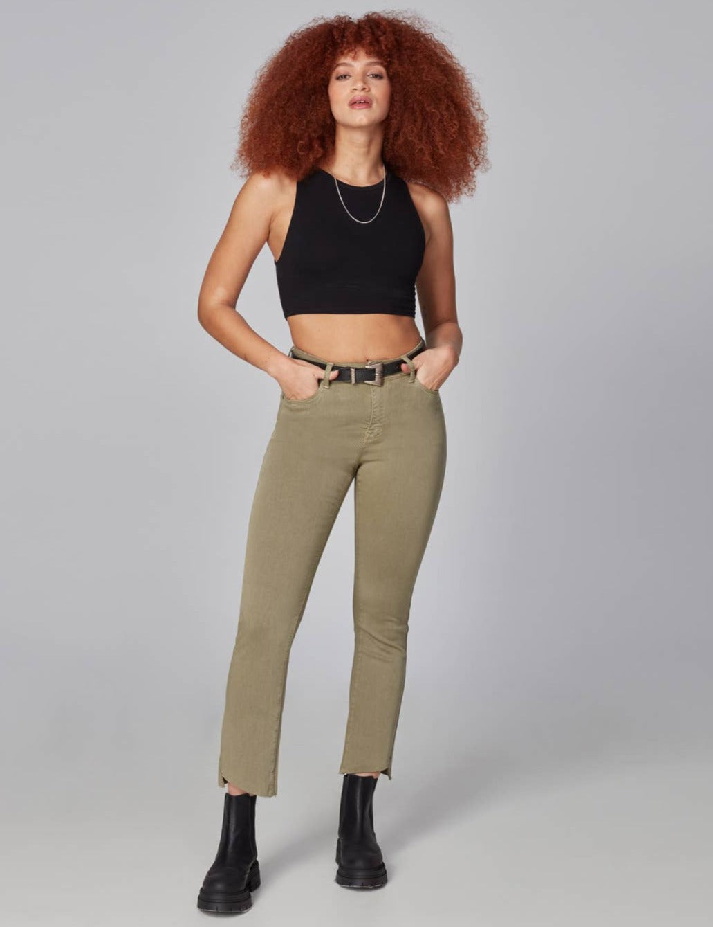 Kate High Rise Slim Jeans - Deep Khaki