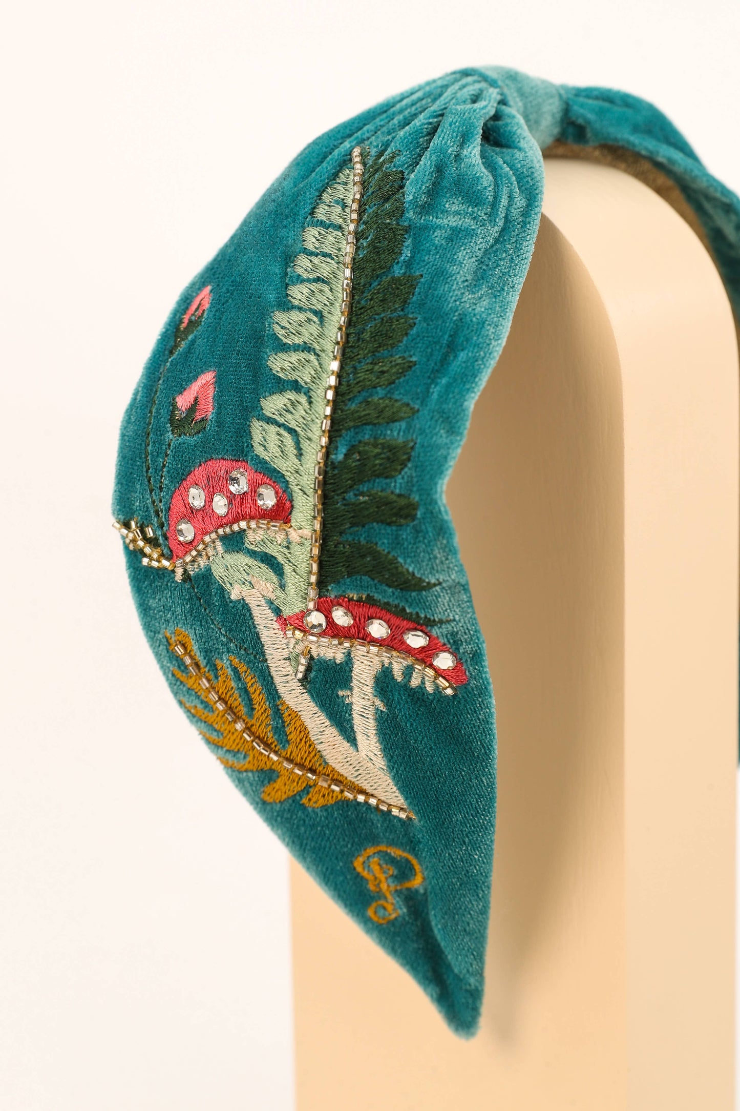 Embroidered Toadstools Headband - La De Da