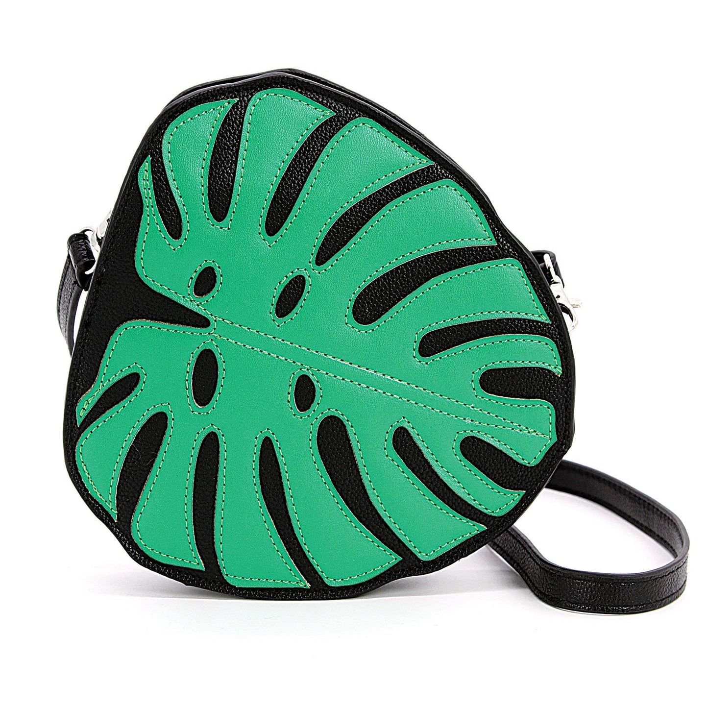 Monstera Leaf Crossbody Bag in Vinyl - La De Da