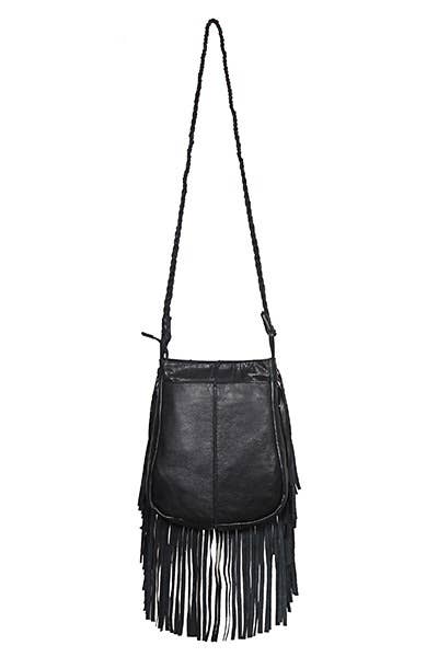 Black Wash Parker Fringe Crossbody - La De Da