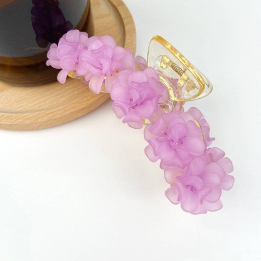 Camellia Claw Clip Flower Hair Clips - Purple