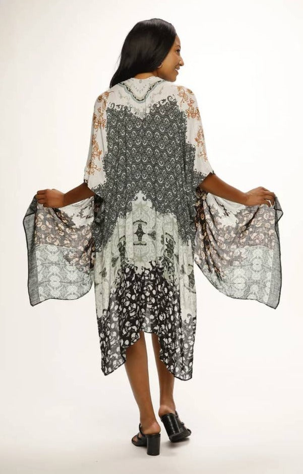 Multi Pattern Open Front Kimono - La De Da