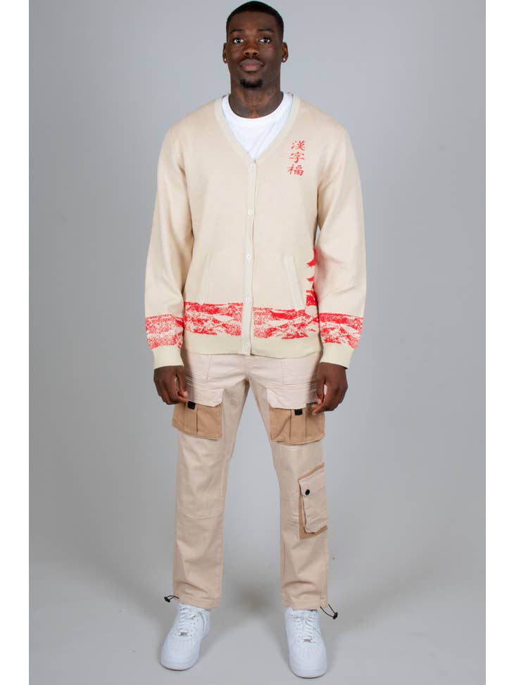 Japanese Landscape Knitted Cardigan - La De Da