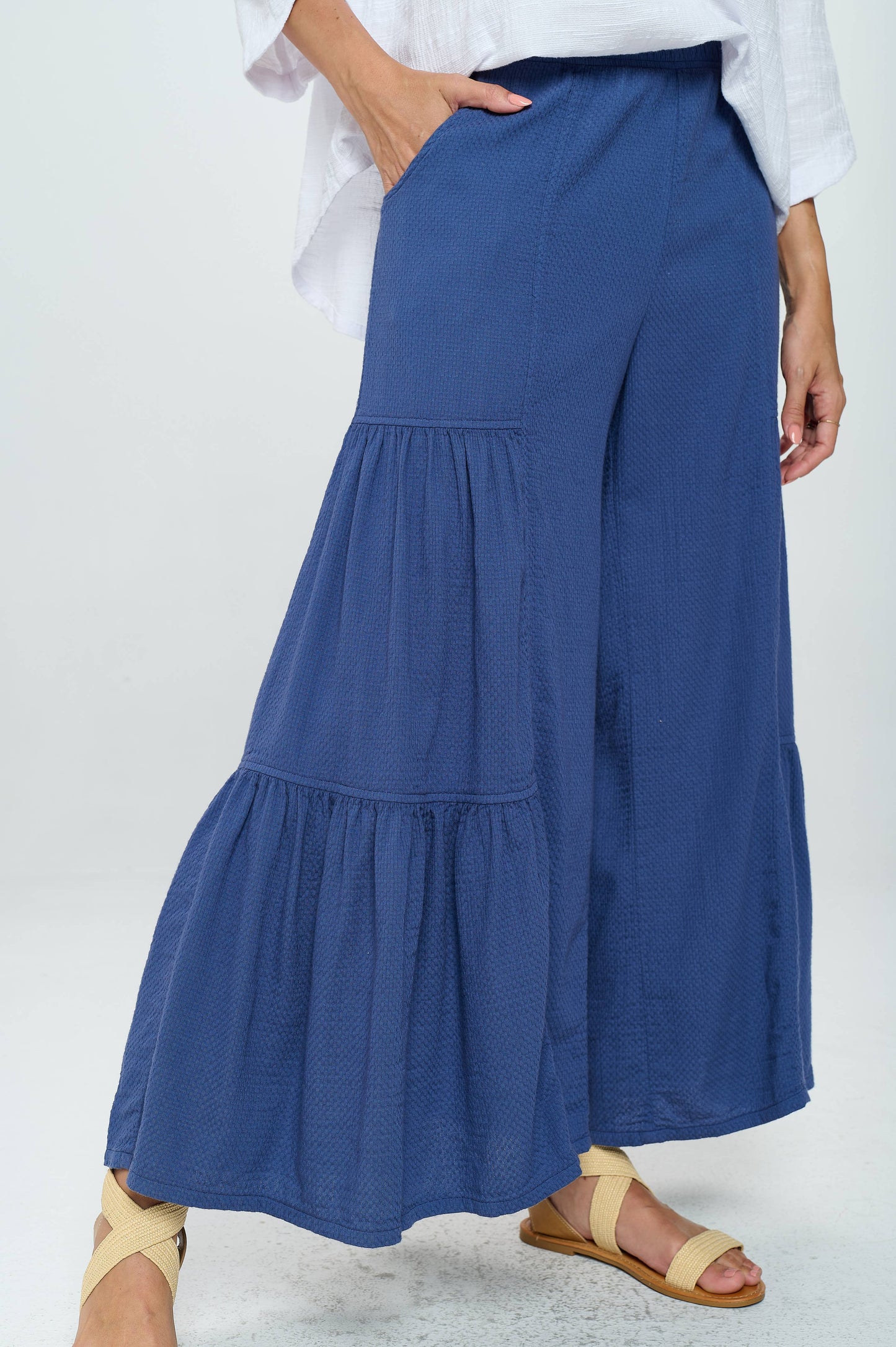 Shirring Palazzo Pants - La De Da