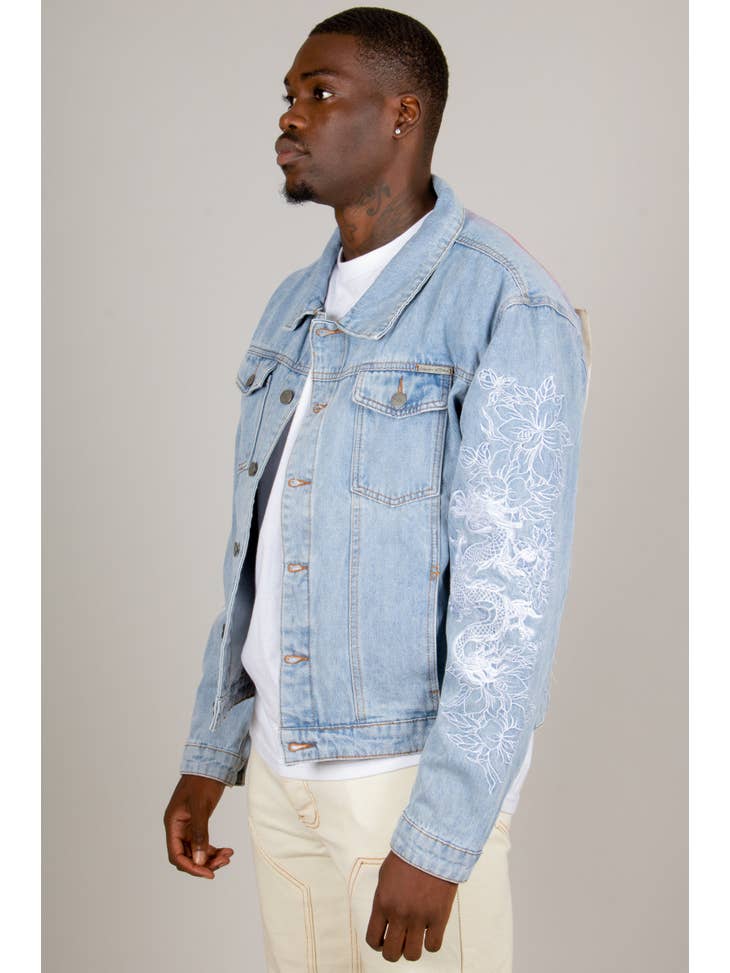Japanese Back Patch Oversized Trucker Jacket - La De Da