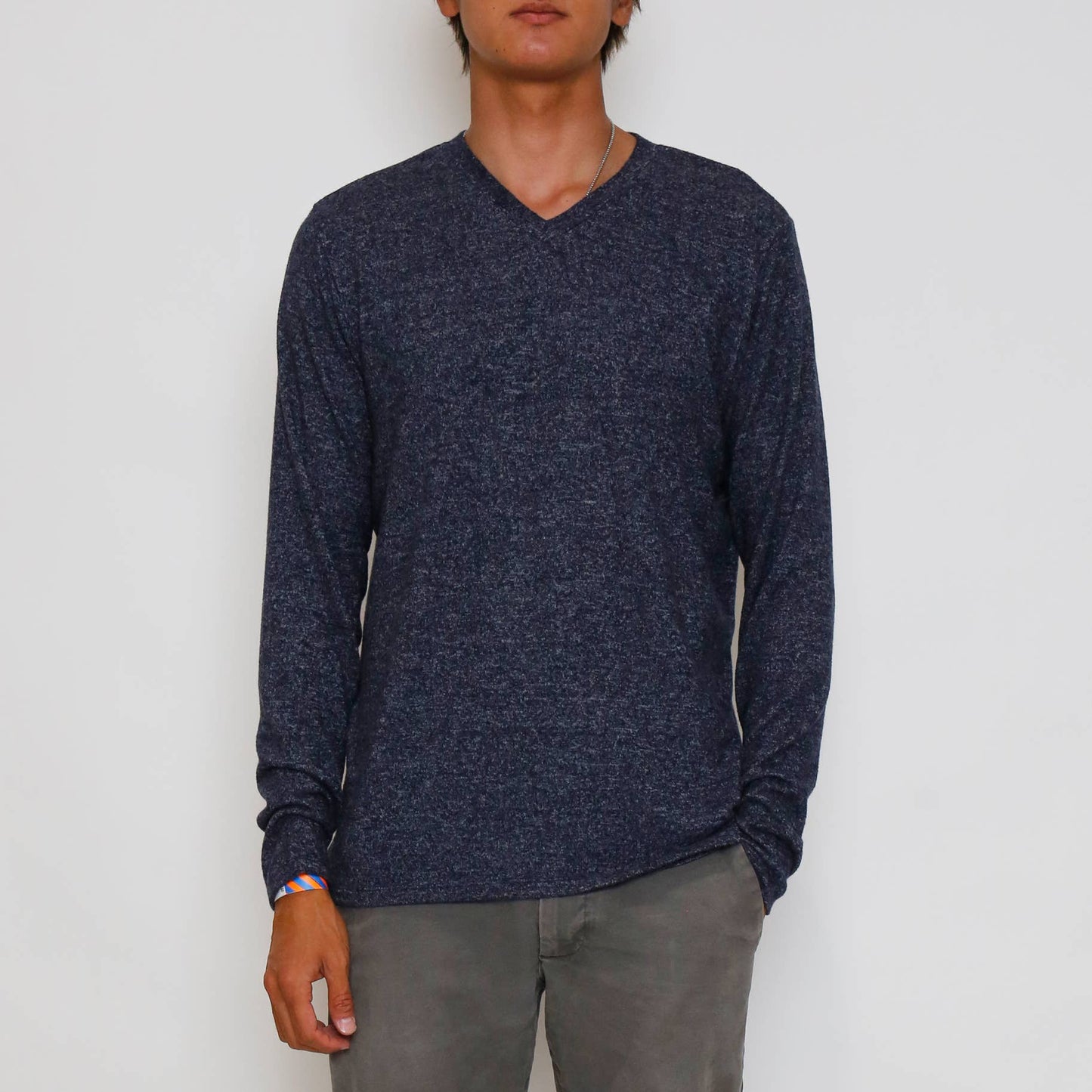 Cozy V Neck Long Sleeve - Navy