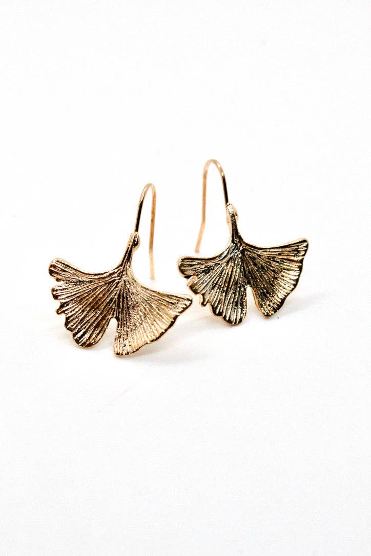 Golden Ginko Earrings - La De Da