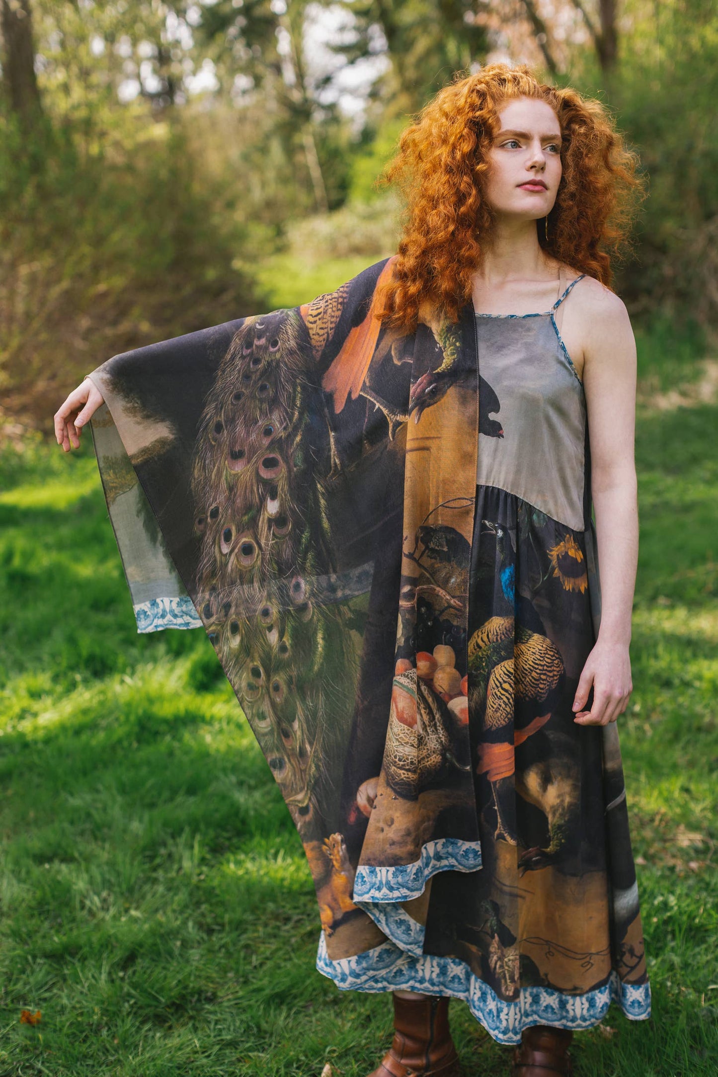 Wild Beauty Peacock Bamboo Scarf - La De Da