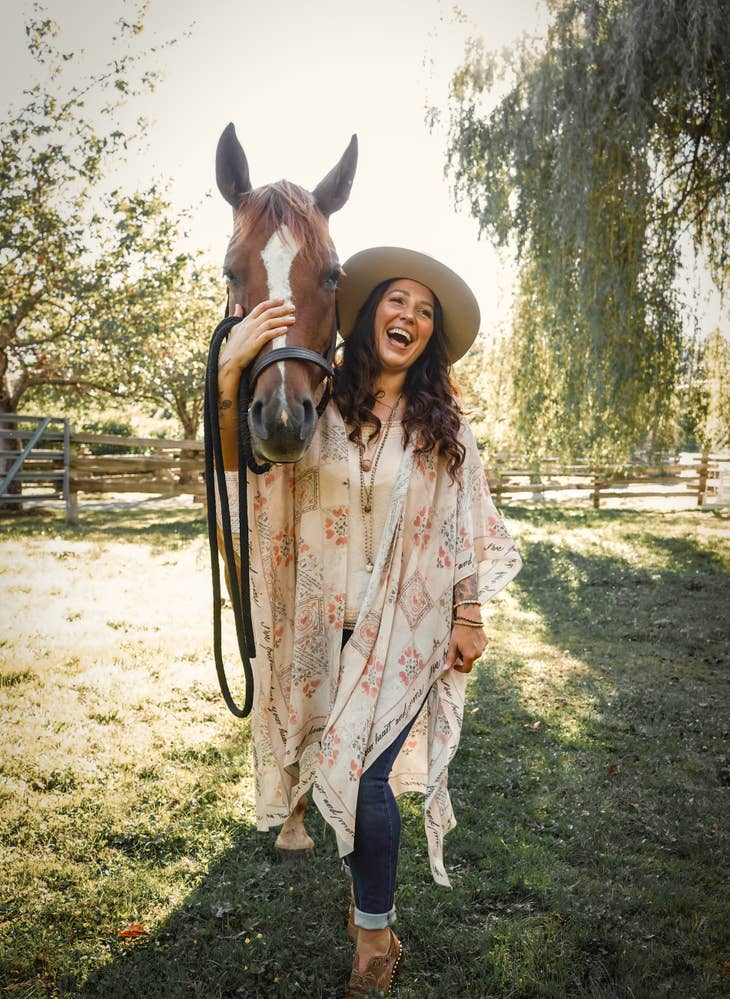 Love Story Heart Print Bamboo Kimono - La De Da