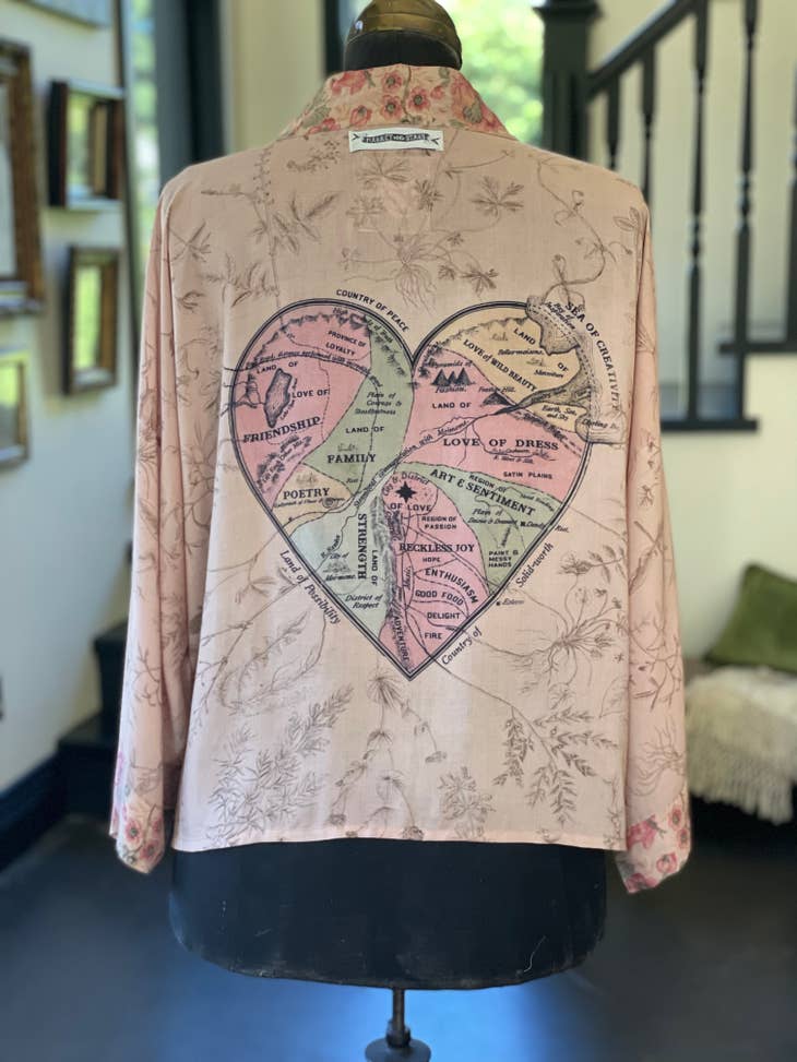 Map of My Heart Cropped Kimono - La De Da