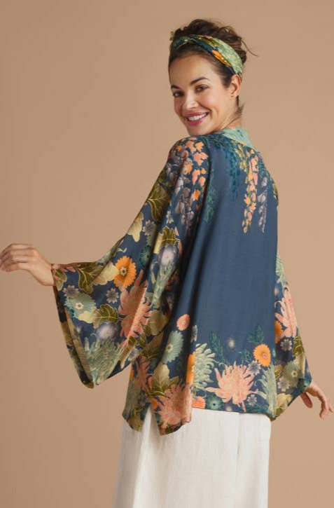 Trailing Wisteria Kimono Jacket - Ink - La De Da