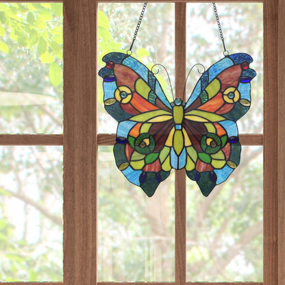 Grayson Blue Butterfly Window Panel - La De Da