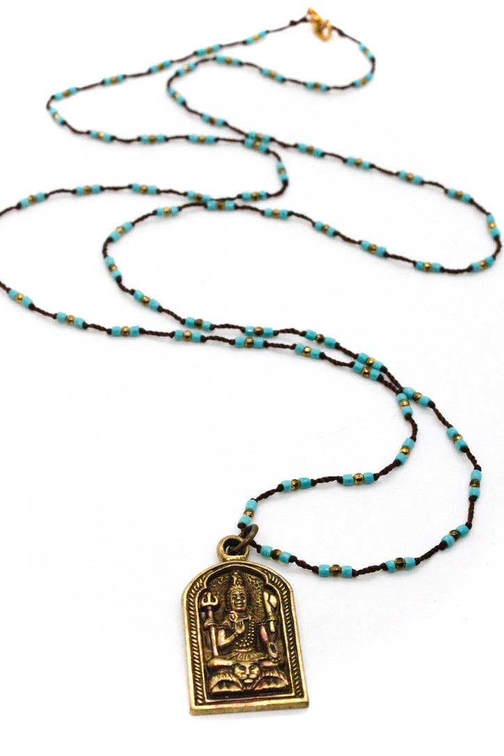 Turquoise Crochet Buddha Necklace - La De Da