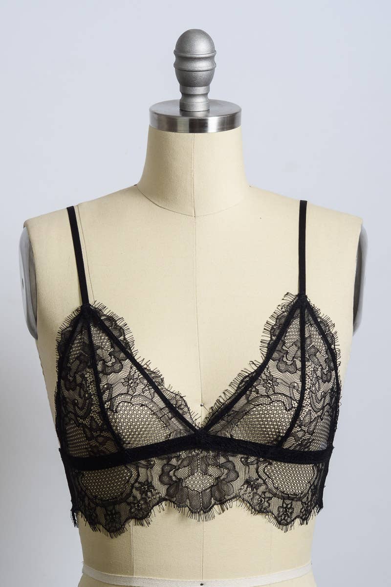 Sheer Eyelash Scallop Lace Cami - La De Da