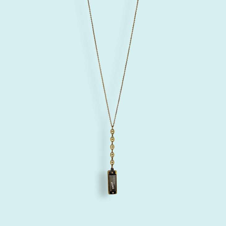 Black Harmonica Necklace - La De Da