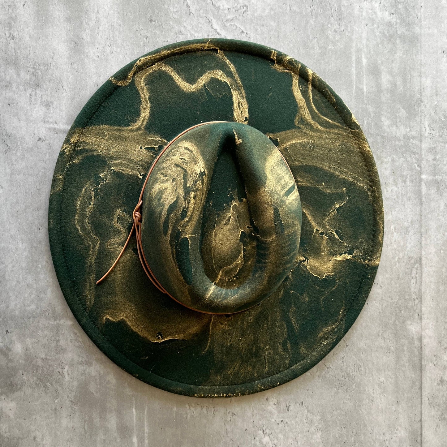 Forest Gold Marbled Wide Brim Hat - La De Da