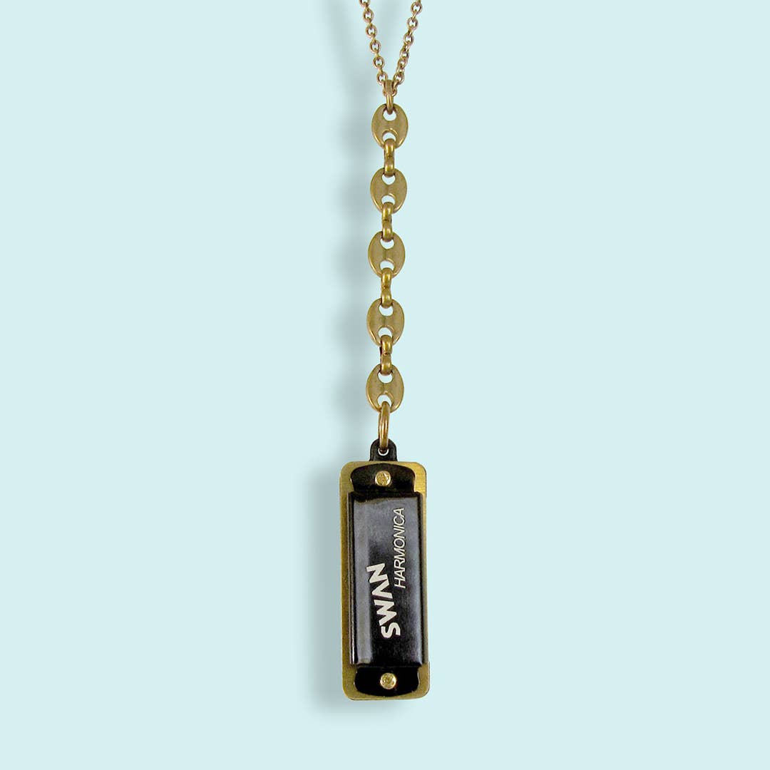 Black Harmonica Necklace - La De Da
