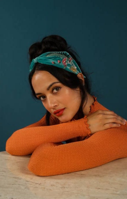 Embroidered Toadstools Headband - La De Da