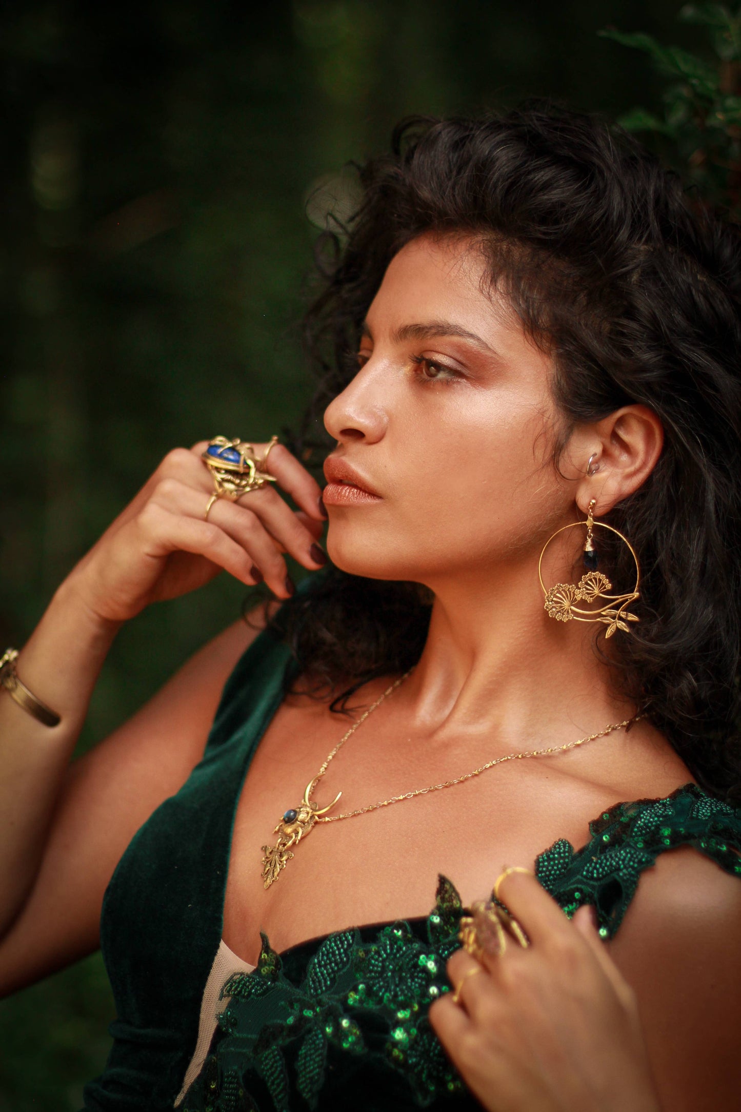 Wild Carrot Hoops - Moonstone