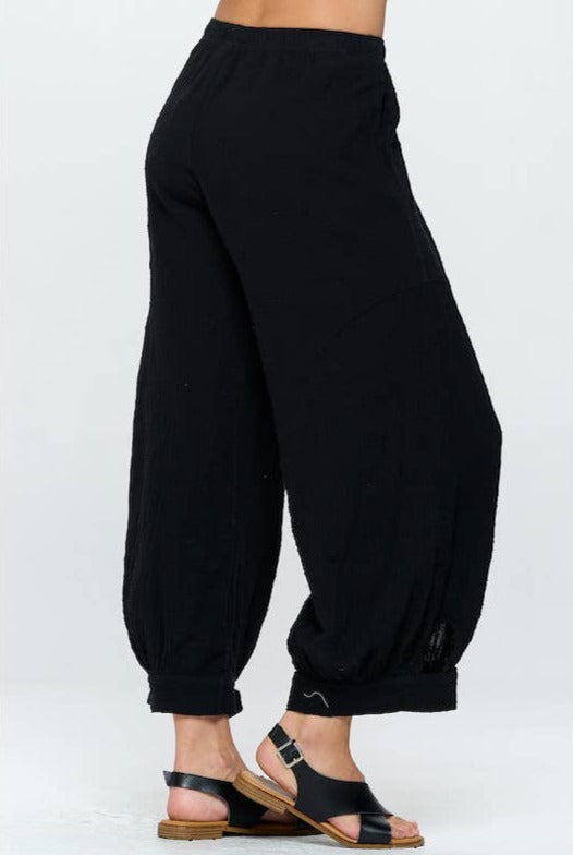 Taupe Harem Cotton Slub Pants - La De Da