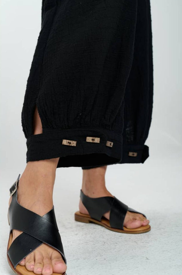 Taupe Harem Cotton Slub Pants - La De Da