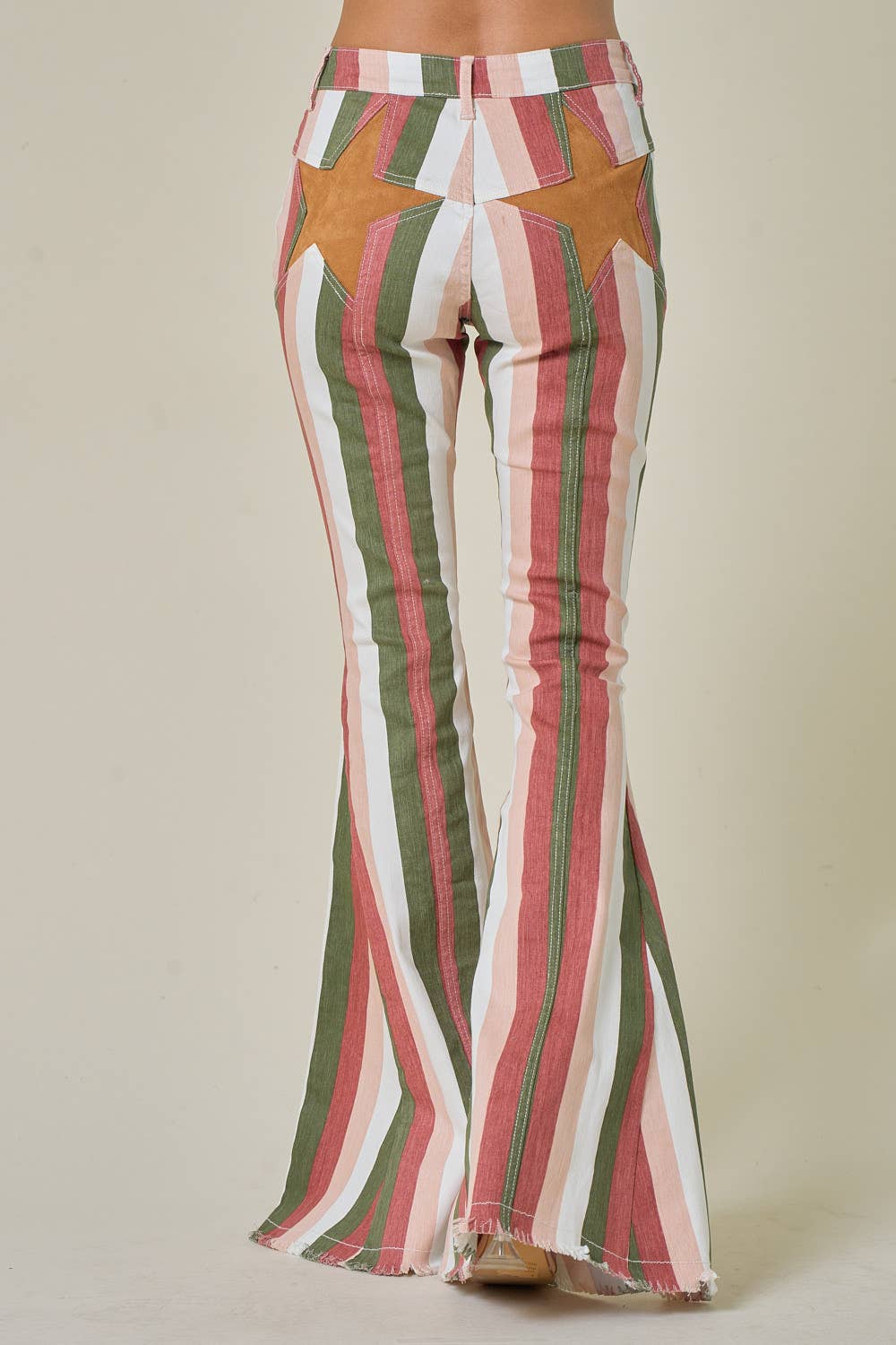 Terracotta Stripes Star Backed Flares - La De Da