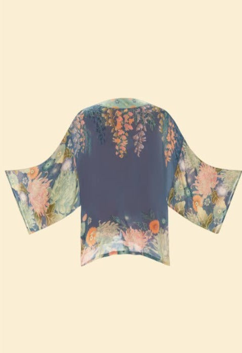 Trailing Wisteria Kimono Jacket - Ink - La De Da