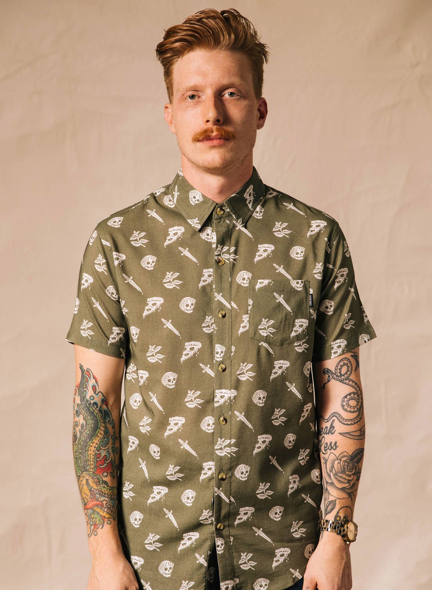 Pizza Slayer Men's Casual Button Up - La De Da