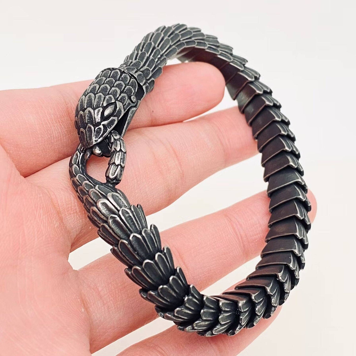 Black Coating Stainless Steel Snake Chain Bracelet