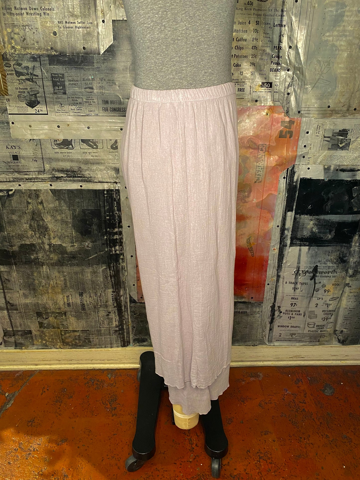 Crop Layered Pant - Platinum